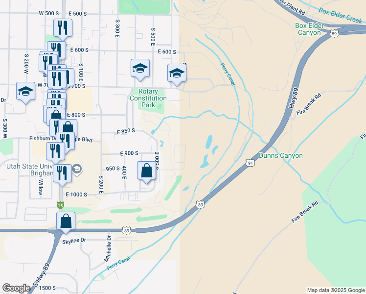 map of restaurants, bars, coffee shops, grocery stores, and more near in Brigham City