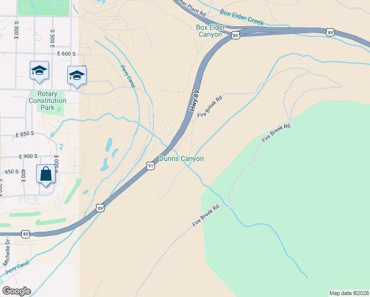 map of restaurants, bars, coffee shops, grocery stores, and more near 915 South 1250 East in Brigham City