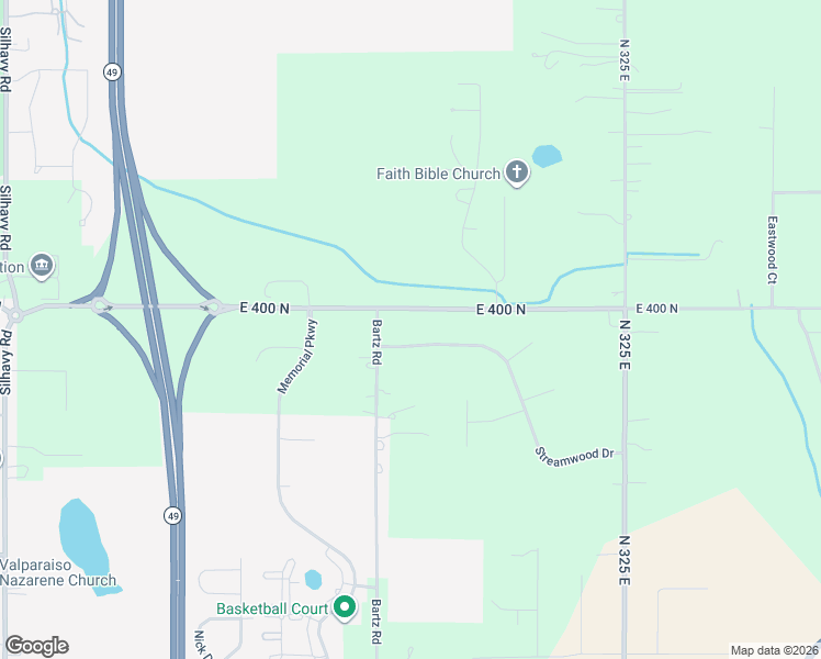 map of restaurants, bars, coffee shops, grocery stores, and more near 200-286 Streamwood Dr in Valparaiso