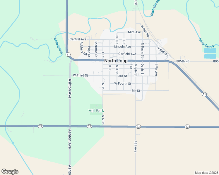 map of restaurants, bars, coffee shops, grocery stores, and more near in North Loup
