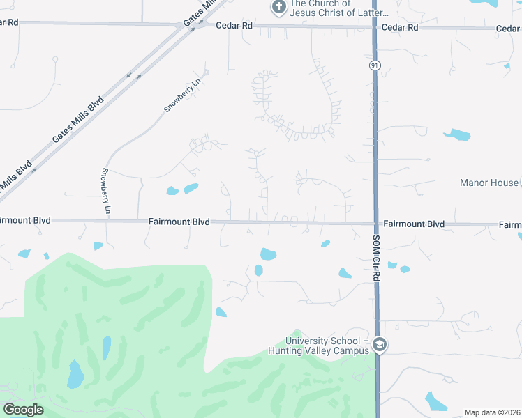 map of restaurants, bars, coffee shops, grocery stores, and more near 2650 Hickory Lane in Pepper Pike