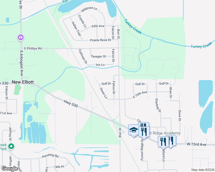 map of restaurants, bars, coffee shops, grocery stores, and more near 5724 Gull Drive in Schererville