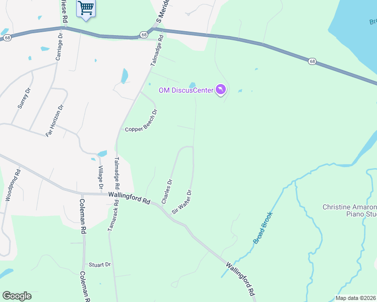 map of restaurants, bars, coffee shops, grocery stores, and more near 344 Charles Drive in Cheshire