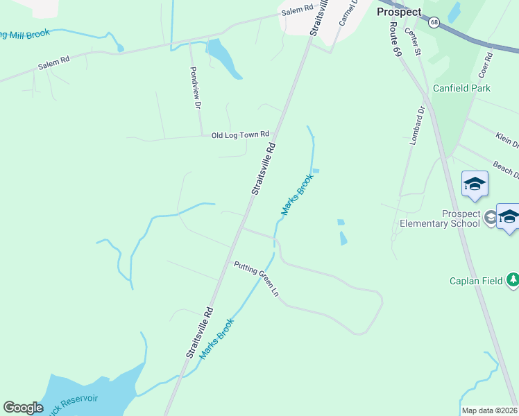 map of restaurants, bars, coffee shops, grocery stores, and more near 79 Straitsville Road in Prospect