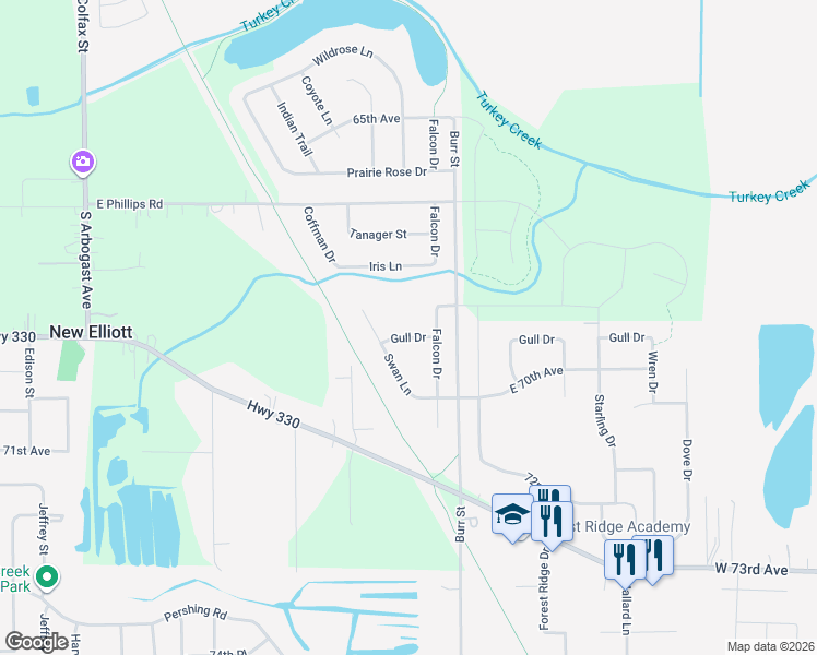 map of restaurants, bars, coffee shops, grocery stores, and more near 5724 Gull Drive in Schererville