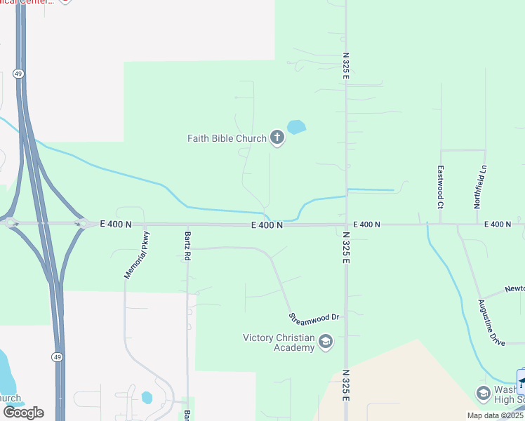 map of restaurants, bars, coffee shops, grocery stores, and more near 408 Meadowbrook Dr in Valparaiso