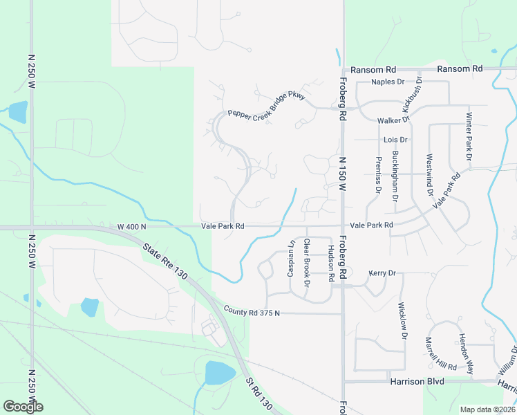 map of restaurants, bars, coffee shops, grocery stores, and more near Full Meadows Circle in Valparaiso