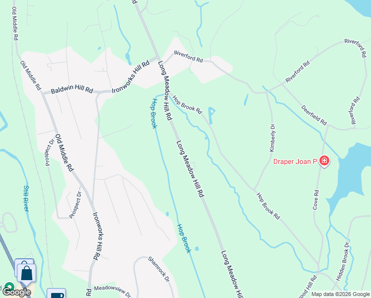 map of restaurants, bars, coffee shops, grocery stores, and more near 105 Long Meadow Hill Road in Brookfield