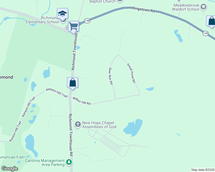 map of restaurants, bars, coffee shops, grocery stores, and more near 4 Deer Run Road in Richmond