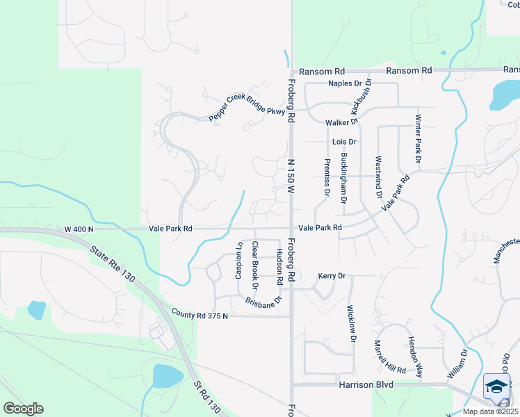 map of restaurants, bars, coffee shops, grocery stores, and more near 2726 Rustic Crooked Circle in Valparaiso