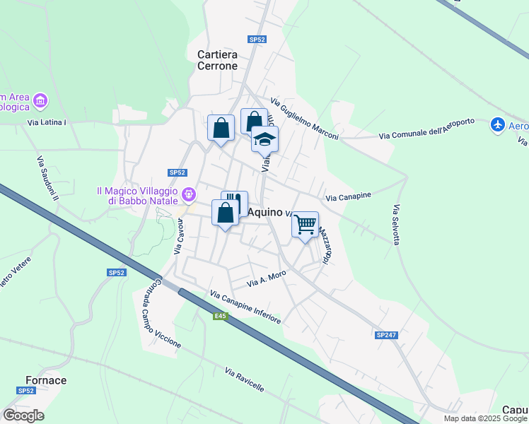 map of restaurants, bars, coffee shops, grocery stores, and more near in Aquino