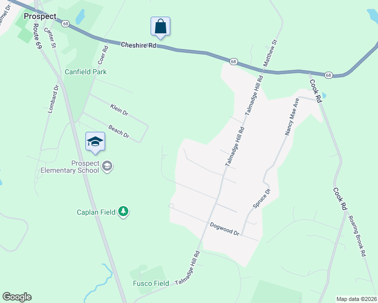 map of restaurants, bars, coffee shops, grocery stores, and more near 18 Stonefield Drive in Prospect