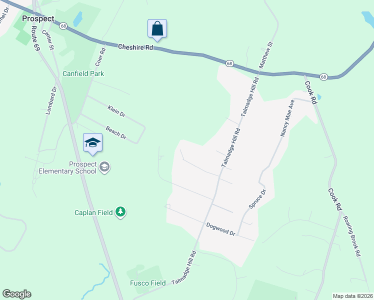 map of restaurants, bars, coffee shops, grocery stores, and more near 18 Stonefield Drive in Prospect