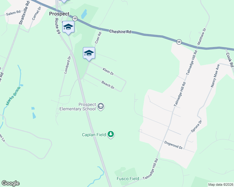 map of restaurants, bars, coffee shops, grocery stores, and more near 83 Beach Drive in Prospect