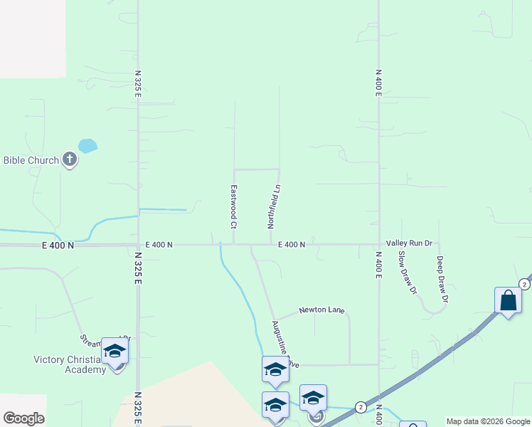 map of restaurants, bars, coffee shops, grocery stores, and more near 412-449 Northfield Ln in Valparaiso