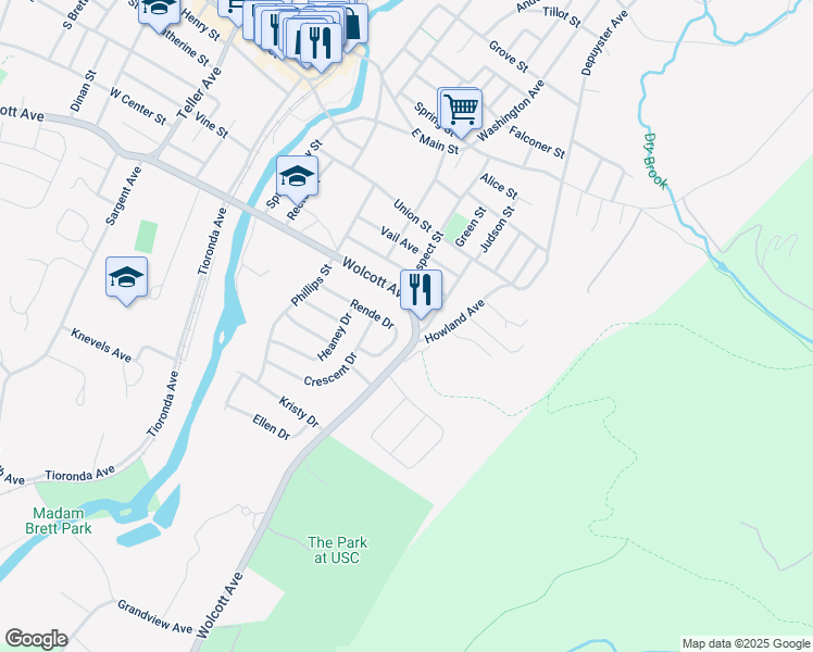 map of restaurants, bars, coffee shops, grocery stores, and more near 795 Wolcott Avenue in Beacon