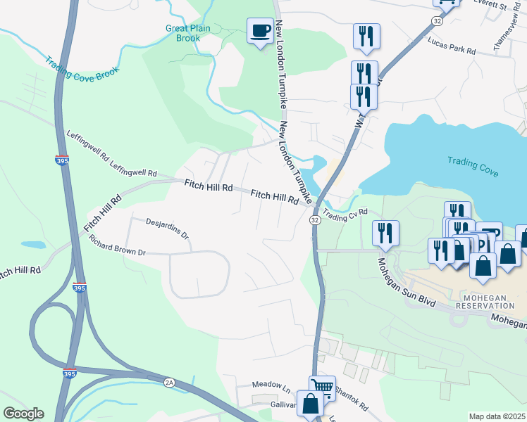 map of restaurants, bars, coffee shops, grocery stores, and more near 12 Marie Avenue in Montville