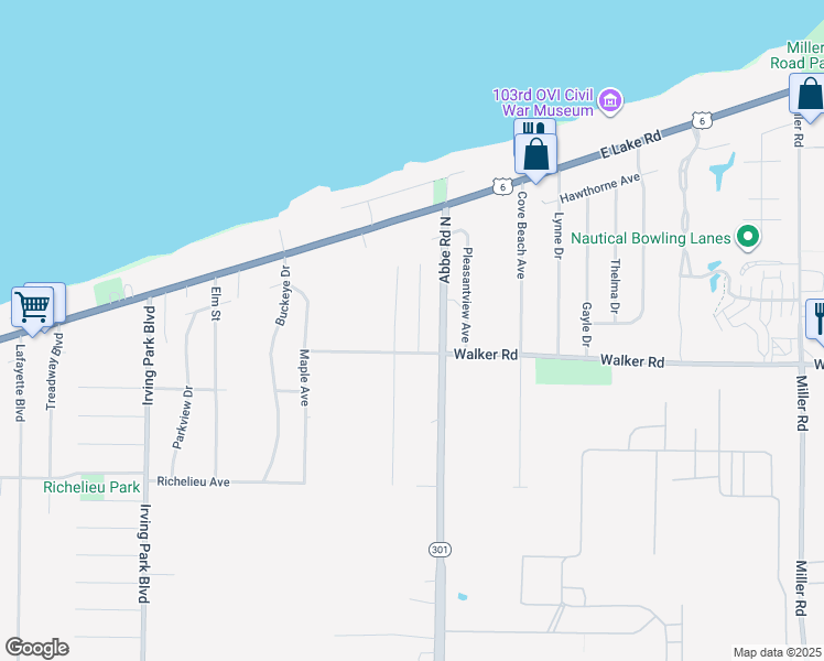 map of restaurants, bars, coffee shops, grocery stores, and more near 342 Lakeview Avenue in Sheffield Lake