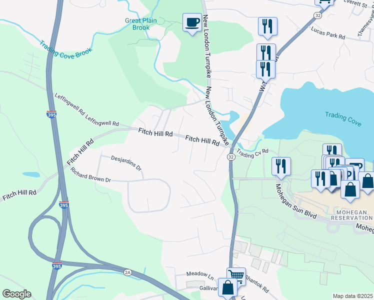 map of restaurants, bars, coffee shops, grocery stores, and more near 12 Marie Avenue in Montville