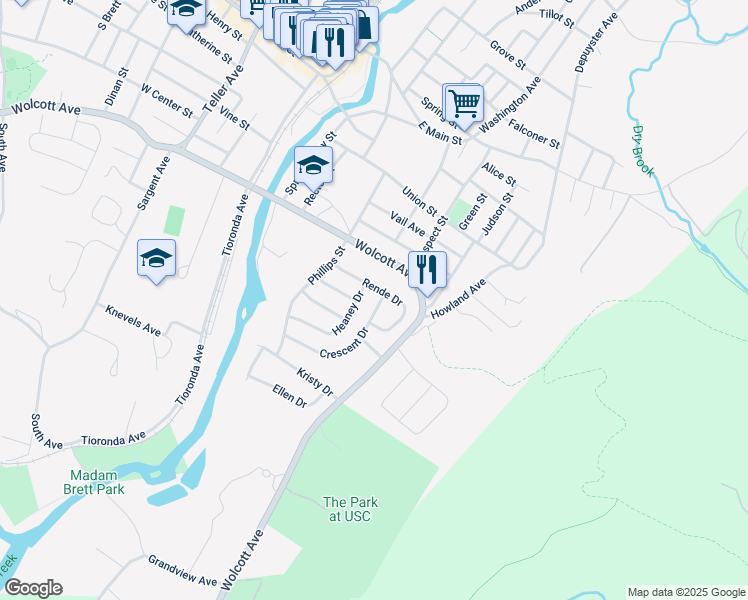 map of restaurants, bars, coffee shops, grocery stores, and more near 3 Crescent Drive in Beacon