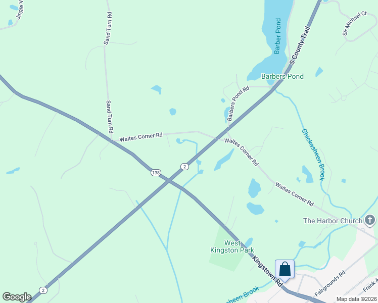 map of restaurants, bars, coffee shops, grocery stores, and more near 782 Waites Corner Road in South Kingstown