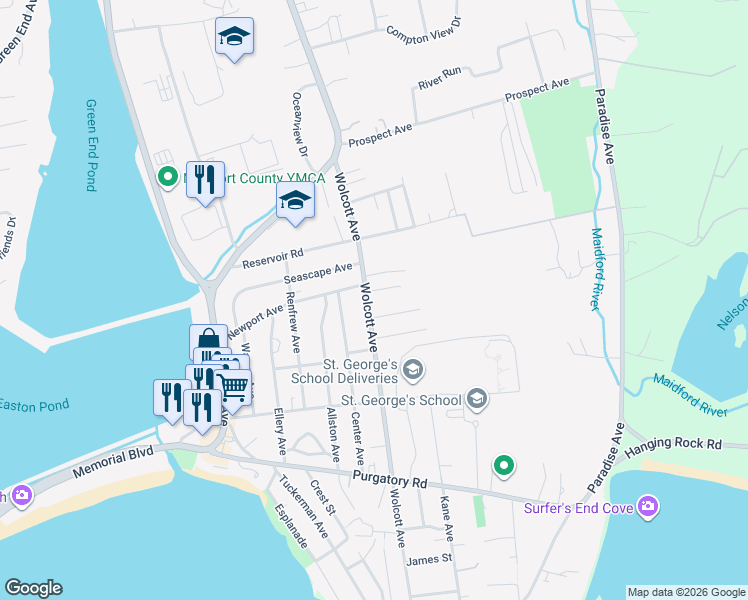 map of restaurants, bars, coffee shops, grocery stores, and more near 168 Wolcott Avenue in Middletown