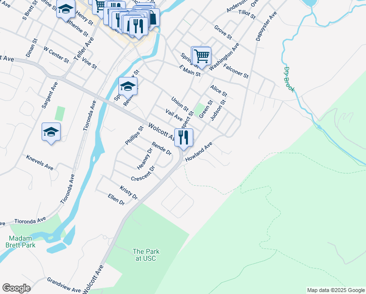 map of restaurants, bars, coffee shops, grocery stores, and more near 795 Wolcott Avenue in Beacon