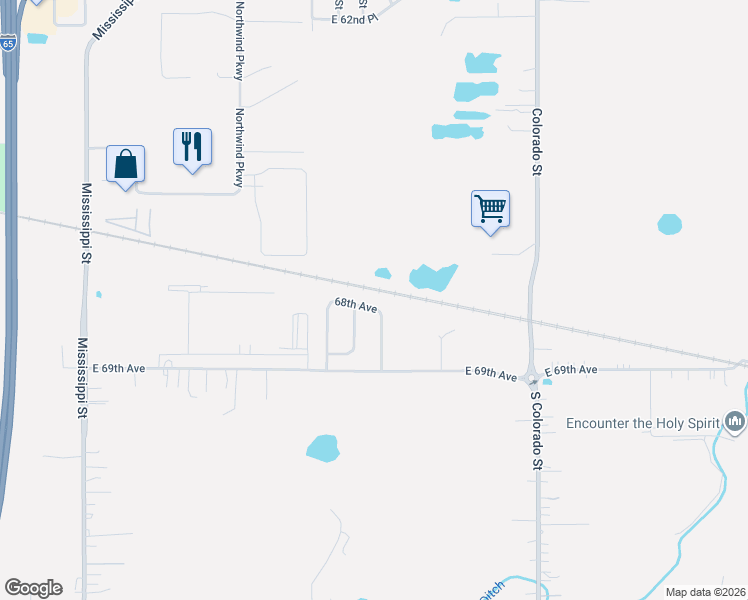 map of restaurants, bars, coffee shops, grocery stores, and more near 6826 Marsh View Street in Merrillville