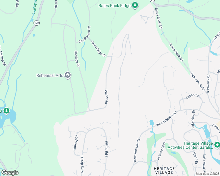 map of restaurants, bars, coffee shops, grocery stores, and more near 240 Patriot Road in Southbury