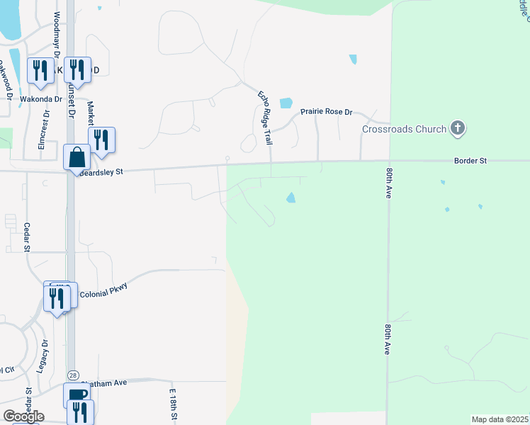 map of restaurants, bars, coffee shops, grocery stores, and more near 7634 Beardsley Street in Norwalk