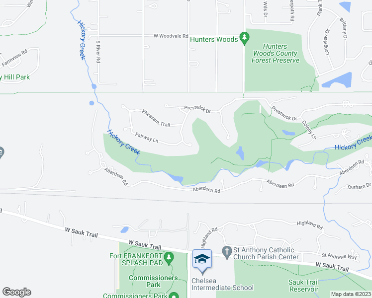 map of restaurants, bars, coffee shops, grocery stores, and more near 676 Fairway Lane in Frankfort