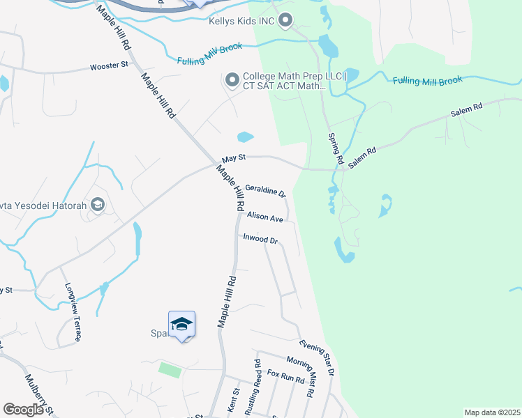map of restaurants, bars, coffee shops, grocery stores, and more near 41 Geraldine Drive in Naugatuck