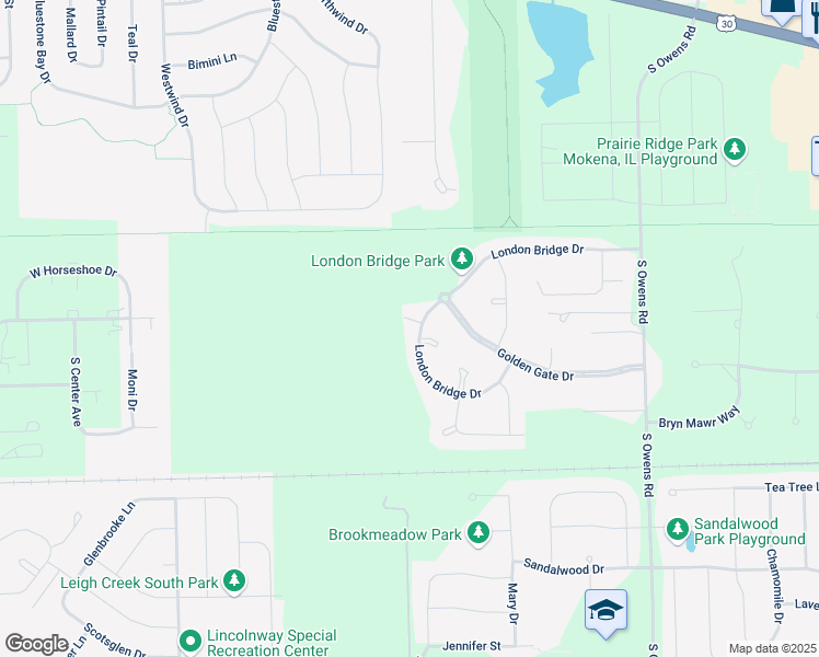 map of restaurants, bars, coffee shops, grocery stores, and more near 11990 Derry Bridge Dr in Mokena