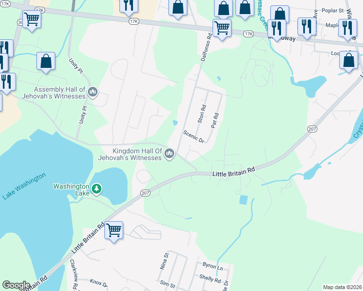 map of restaurants, bars, coffee shops, grocery stores, and more near 81 Dalfonso Road in Newburgh
