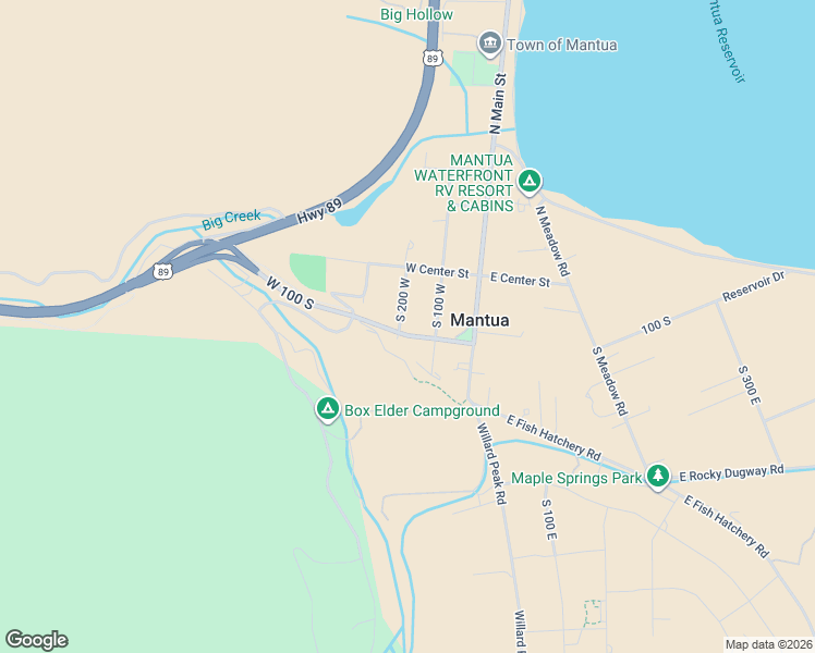 map of restaurants, bars, coffee shops, grocery stores, and more near 188 West 100 South in Mantua