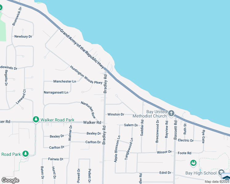 map of restaurants, bars, coffee shops, grocery stores, and more near 201 Bradley Road in Bay Village