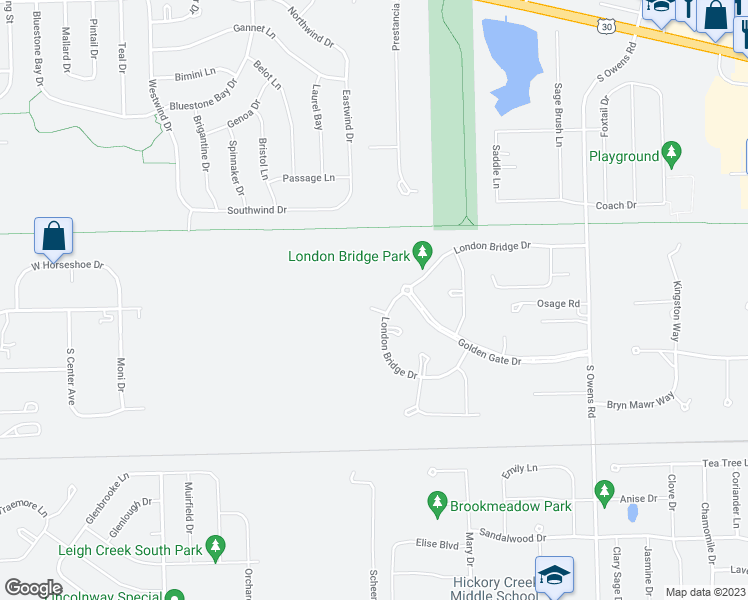 map of restaurants, bars, coffee shops, grocery stores, and more near 11990 Derry Bridge Drive in Mokena