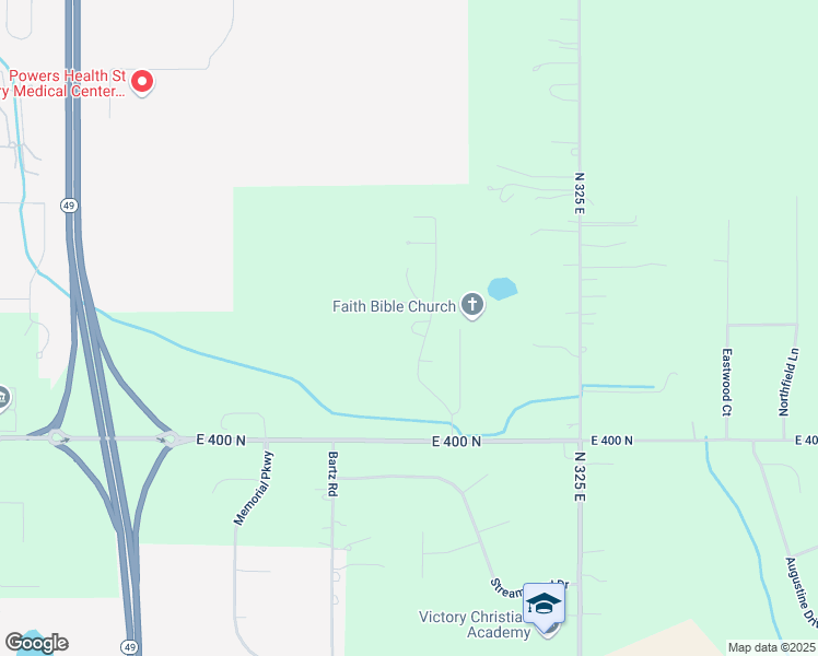 map of restaurants, bars, coffee shops, grocery stores, and more near 408 Meadowbrook Drive in Valparaiso