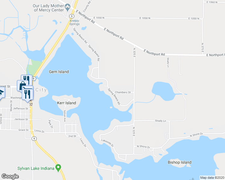 map of restaurants, bars, coffee shops, grocery stores, and more near 805 Chambers Street in Rome City