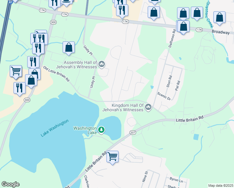 map of restaurants, bars, coffee shops, grocery stores, and more near 5 Williams Avenue in Newburgh