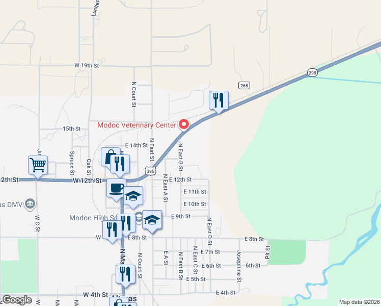 map of restaurants, bars, coffee shops, grocery stores, and more near in Alturas