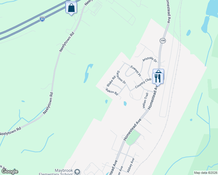 map of restaurants, bars, coffee shops, grocery stores, and more near 503 Rakov Road in Maybrook