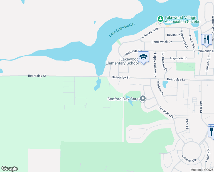 map of restaurants, bars, coffee shops, grocery stores, and more near 6230 Beardsley Street in Norwalk