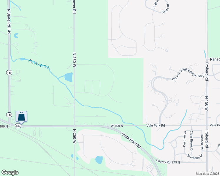 map of restaurants, bars, coffee shops, grocery stores, and more near 400 Bond Avenue in Valparaiso