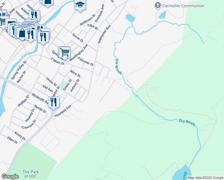 map of restaurants, bars, coffee shops, grocery stores, and more near 10 Summit Street in Beacon