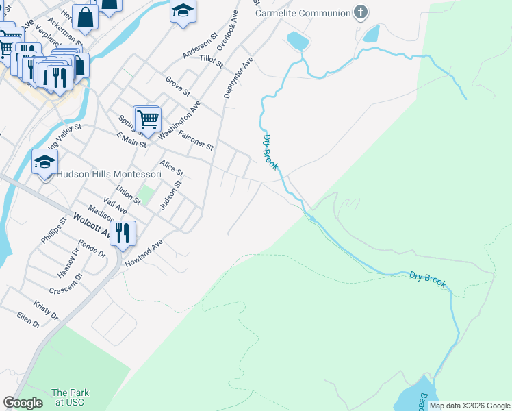 map of restaurants, bars, coffee shops, grocery stores, and more near 10 Summit Street in Beacon
