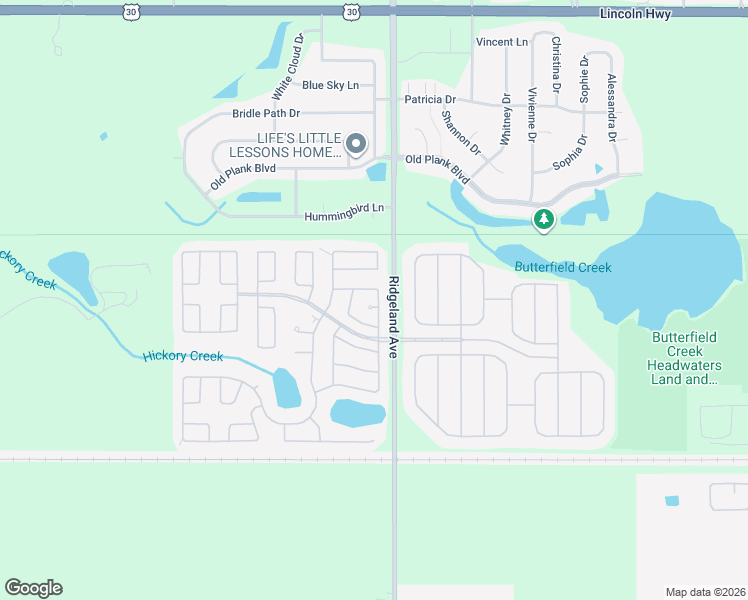 map of restaurants, bars, coffee shops, grocery stores, and more near 58 Brushwood Drive in Matteson
