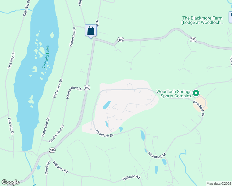 map of restaurants, bars, coffee shops, grocery stores, and more near 39 Woodloch Springs in Hawley