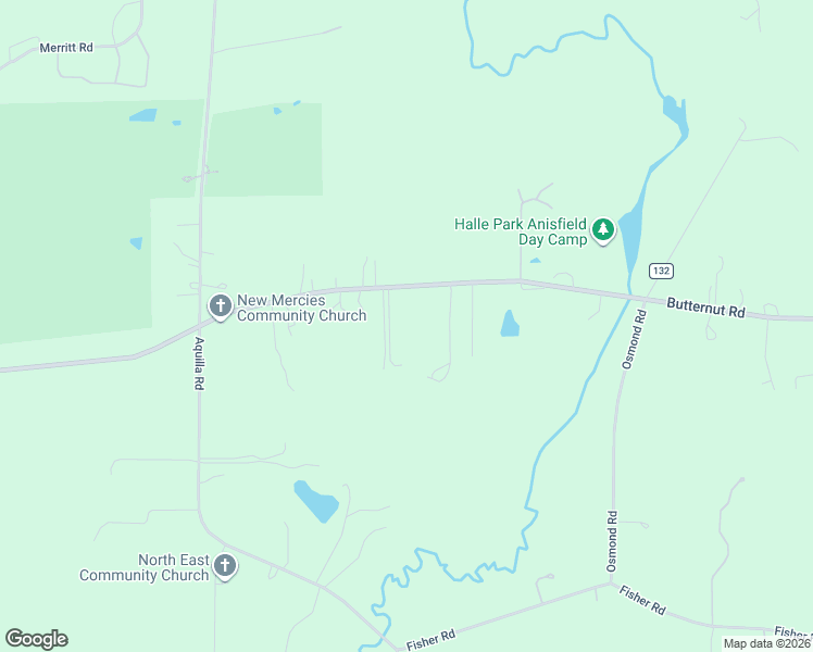 map of restaurants, bars, coffee shops, grocery stores, and more near 13009 Butternut Rd in Burton