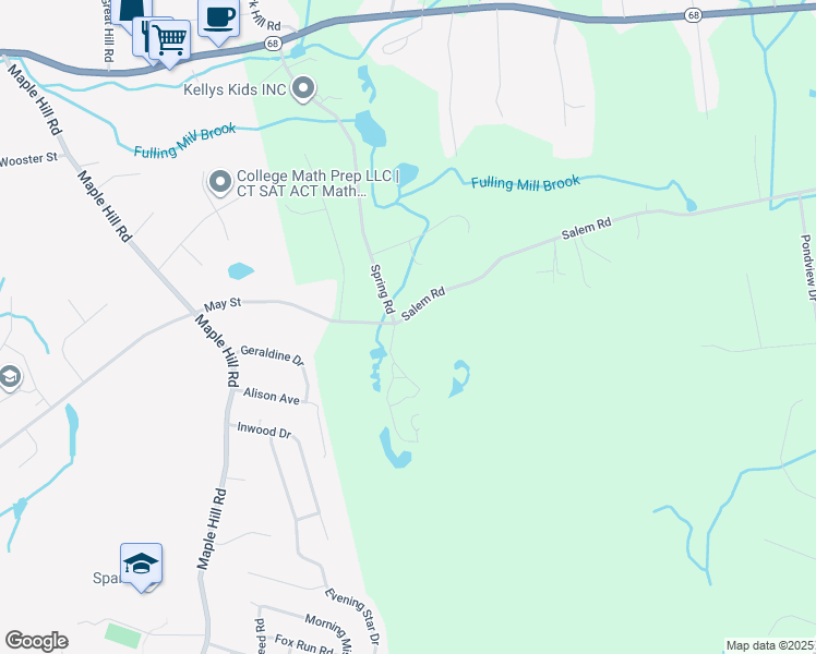 map of restaurants, bars, coffee shops, grocery stores, and more near 137 Salem Road in Prospect